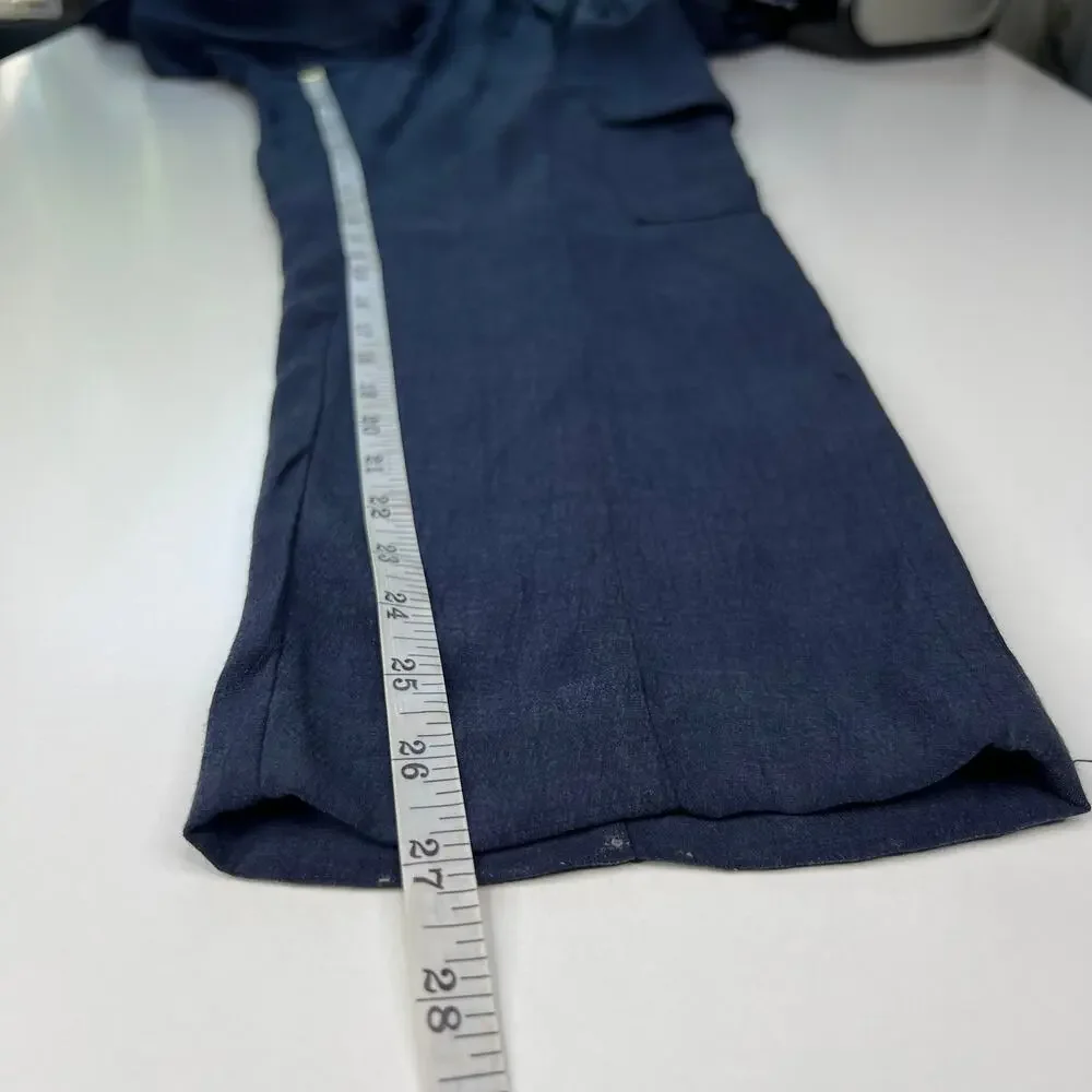 Elie Tahari Women's Belted Ankle Jumpsuit Blue Corporate Core Minimalist Size S - Picture 15 of 16